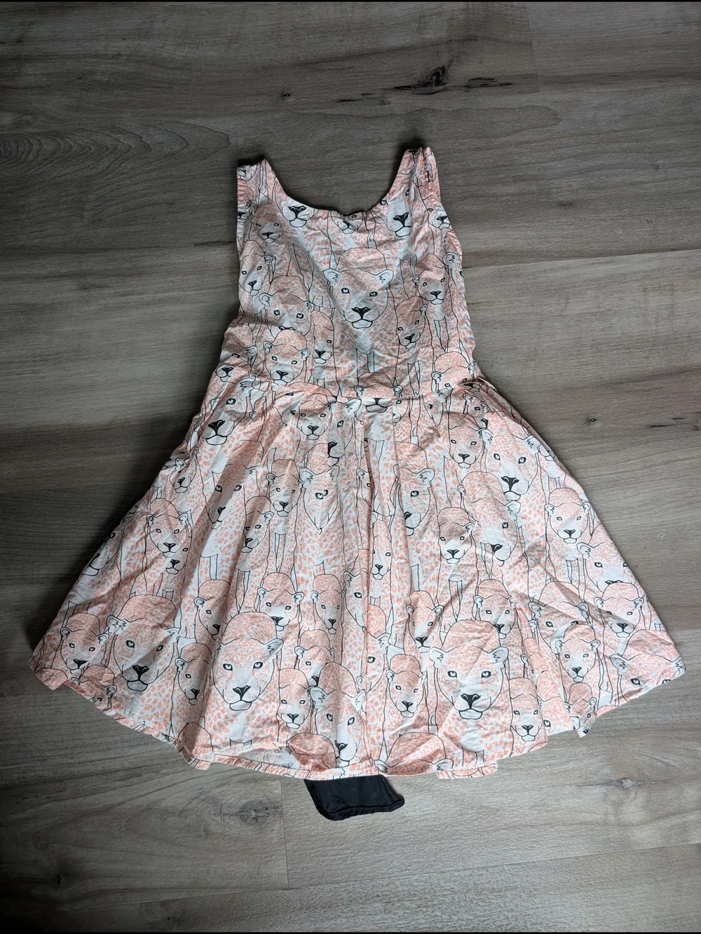 Coco Au Lait Sleeveless Pink Jaguar Print Dress, 6Y (V9)